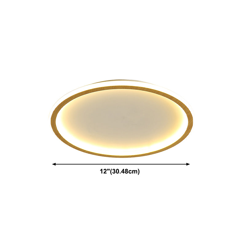 Geometrical Wood Flush Mount Ceiling Light Minimalist LED Flush Mount Lighting