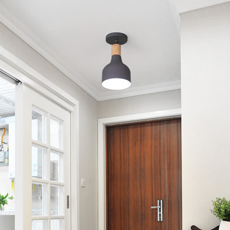 Semi Mount Lighting Modern Style Metal Semi Flush Light Fixture