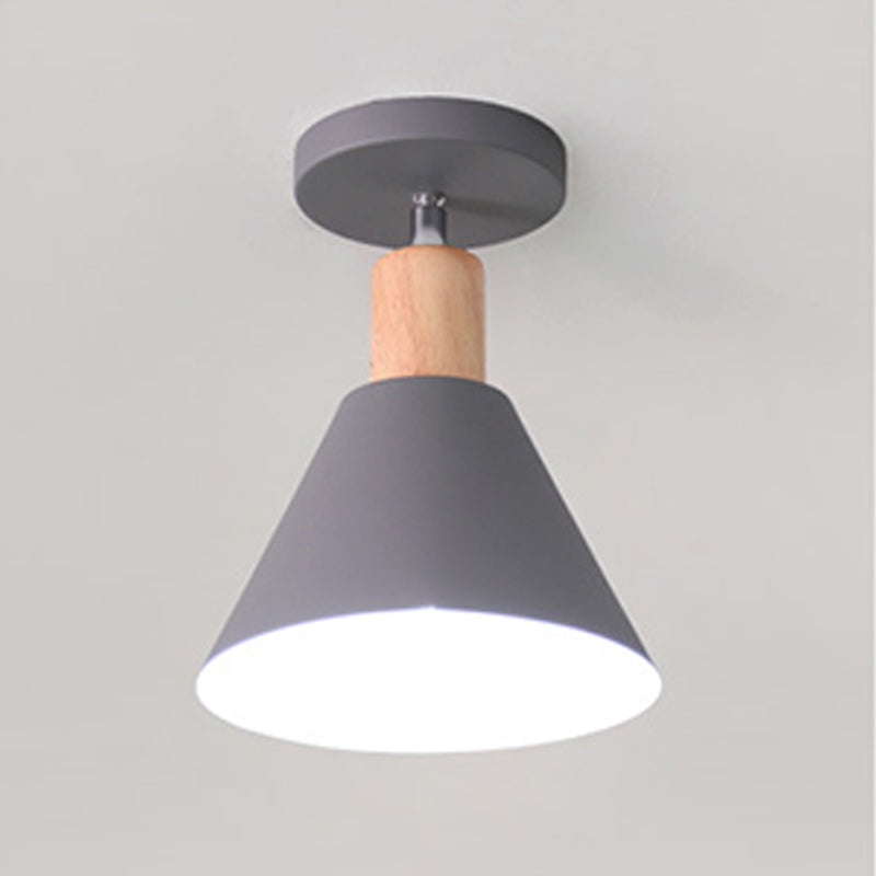 Semi Mount Lighting Modern Style Metal Semi Flush Light Fixture