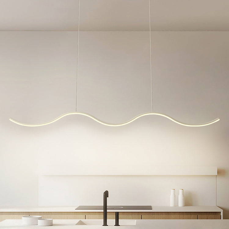 Metal Linear Shade Island Pendant Postmodern Style 1 Light Island Lighting for Living Room