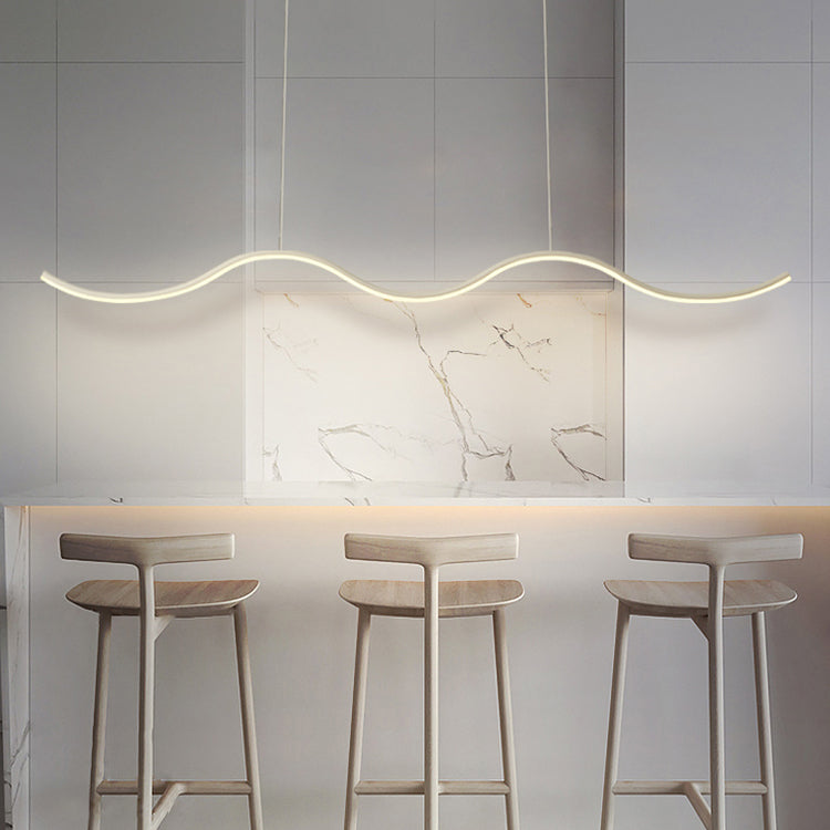 Metal Linear Shade Island Pendant Postmodern Style 1 Light Island Lighting for Living Room