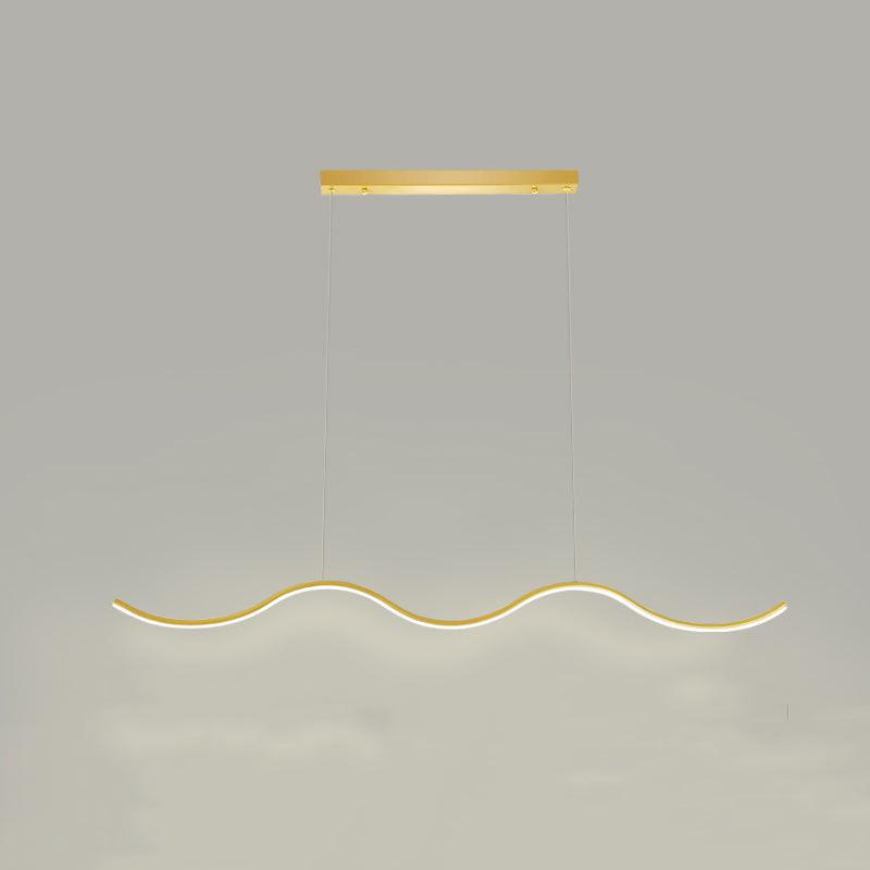 Metal Linear Shade Island Pendant Postmodern Style 1 Light Island Lighting for Living Room