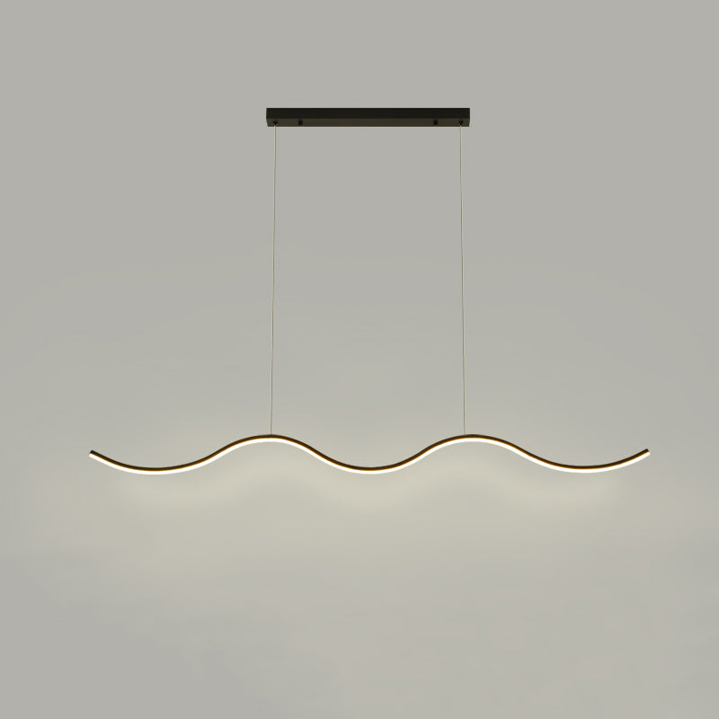 Metal Linear Shade Island Pendant Postmodern Style 1 Light Island Lighting for Living Room