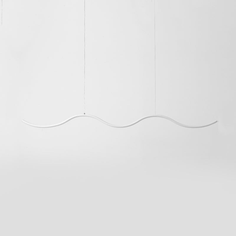 Metal Linear Shade Island Pendant Postmodern Style 1 Light Island Lighting for Living Room