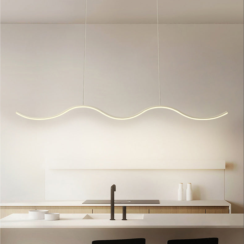 Metal Linear Shade Island Pendant Postmodern Style 1 Light Island Lighting for Living Room