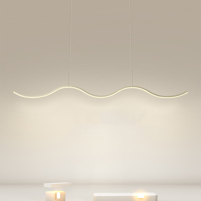 Metal Linear Shade Island Pendant Postmodern Style 1 Light Island Lighting for Living Room