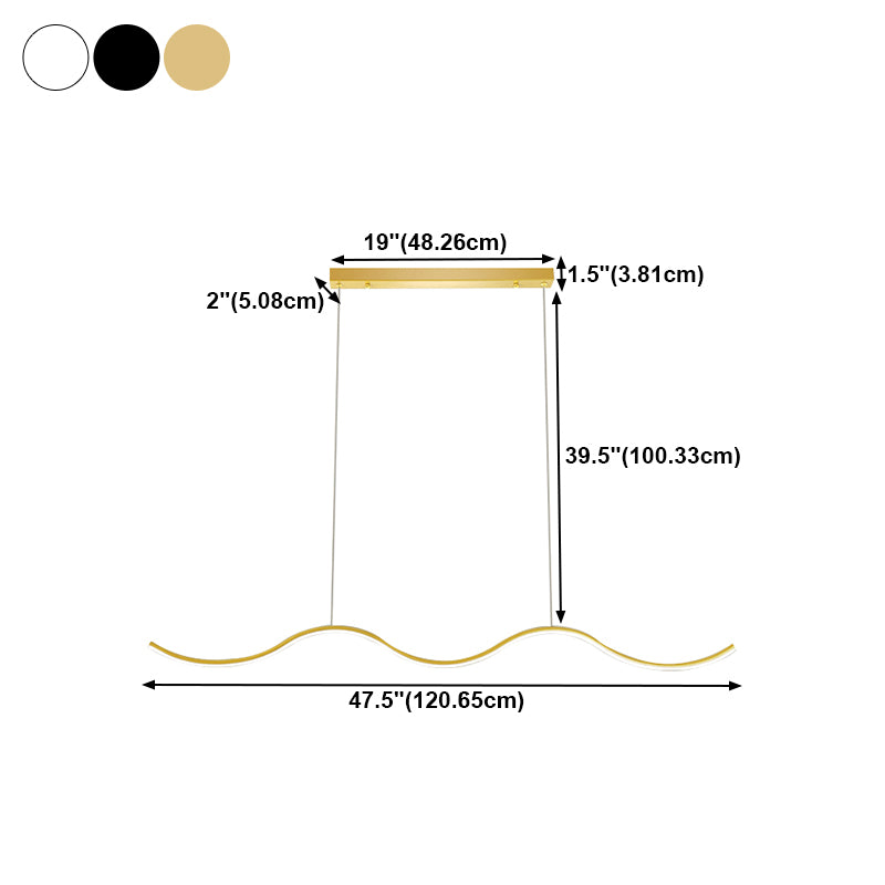 Metal Linear Shade Island Pendant Postmodern Style 1 Light Island Lighting for Living Room