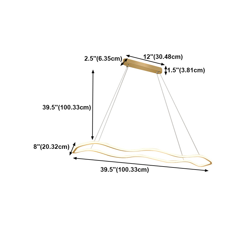 Metal Geometry Shade Island Pendant Modern Style 1 Light Island Lighting for Living Room