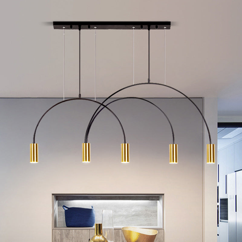 Metal Cylindrical Shade Island Pendant Modern Style Multi Light Island Lighting