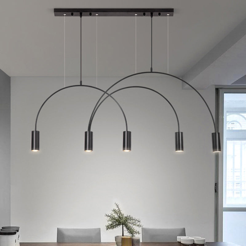 Metal Cylindrical Shade Island Pendant Modern Style Multi Light Island Lighting