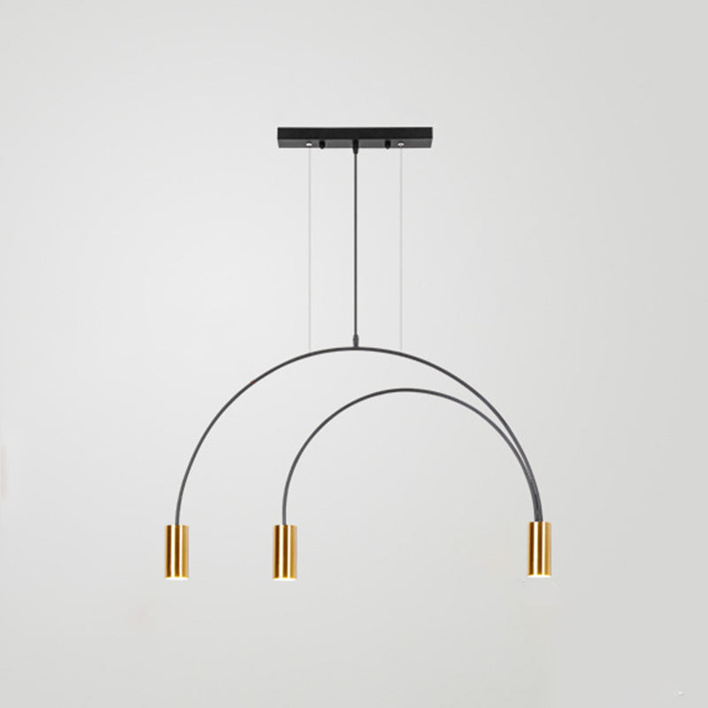 Metal Cylindrical Shade Island Pendant Modern Style Multi Light Island Lighting