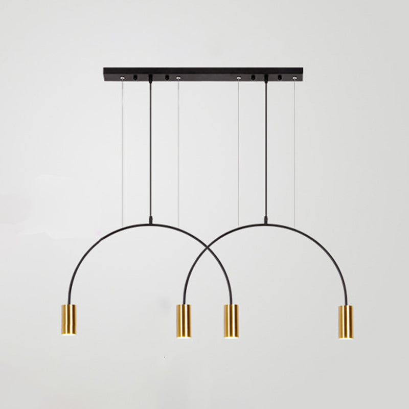 Metal Cylindrical Shade Island Pendant Modern Style Multi Light Island Lighting