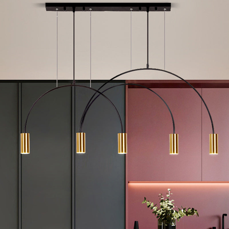 Metal Cylindrical Shade Island Pendant Modern Style Multi Light Island Lighting