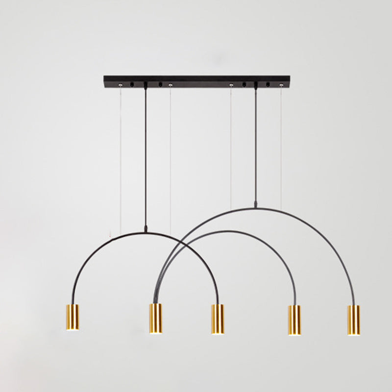 Metal Cylindrical Shade Island Pendant Modern Style Multi Light Island Lighting