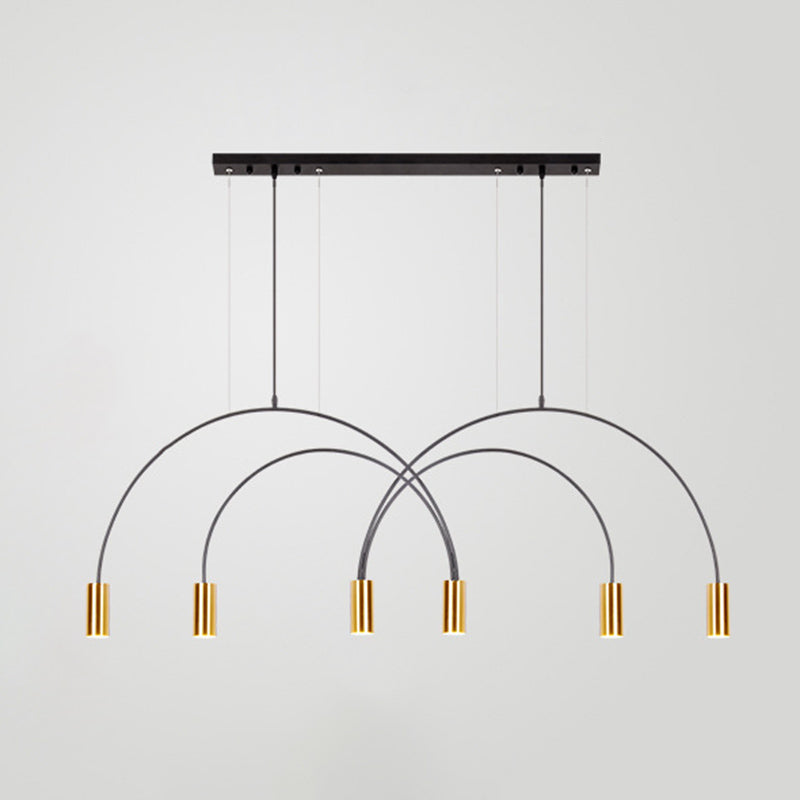 Metal Cylindrical Shade Island Pendant Modern Style Multi Light Island Lighting