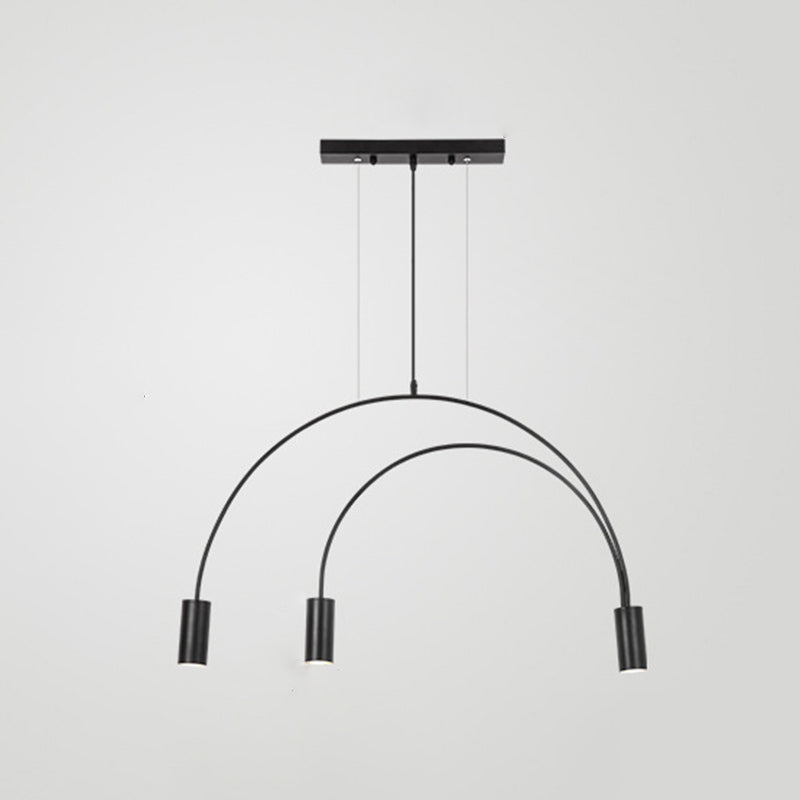 Metal Cylindrical Shade Island Pendant Modern Style Multi Light Island Lighting