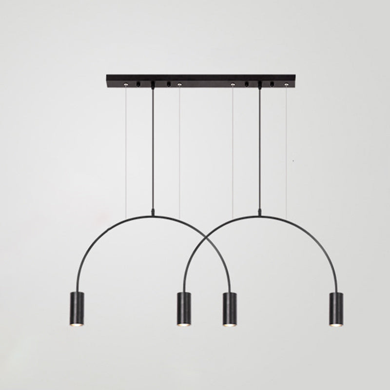 Metal Cylindrical Shade Island Pendant Modern Style Multi Light Island Lighting