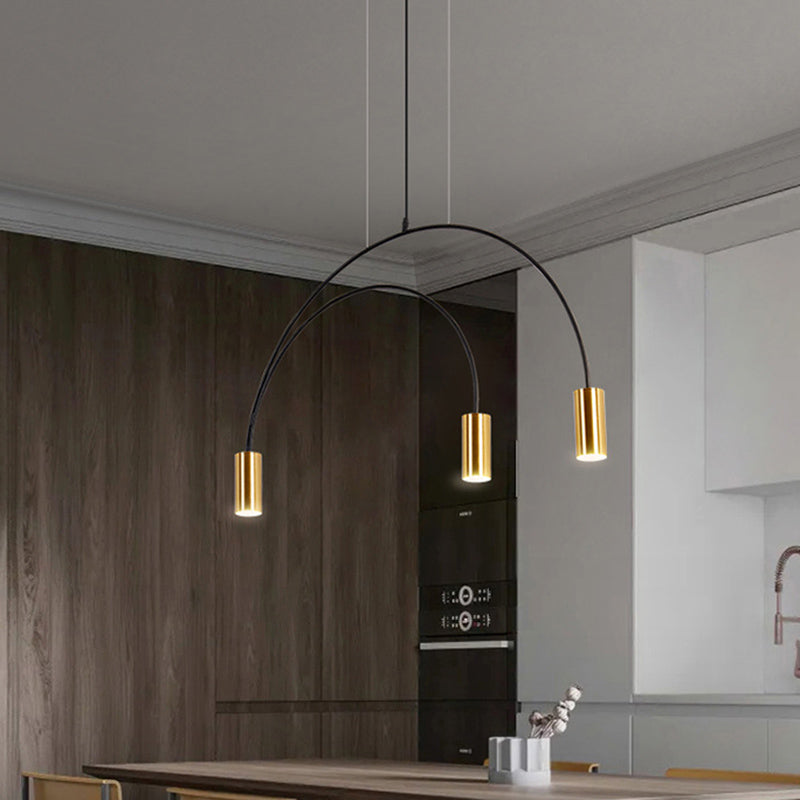 Metal Cylindrical Shade Island Pendant Modern Style Multi Light Island Lighting