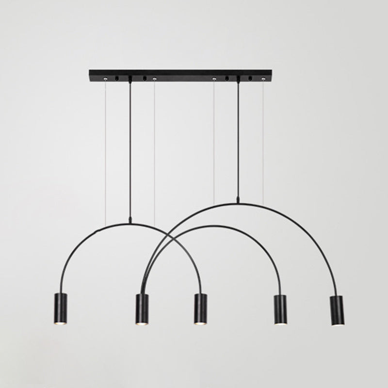 Metal Cylindrical Shade Island Pendant Modern Style Multi Light Island Lighting