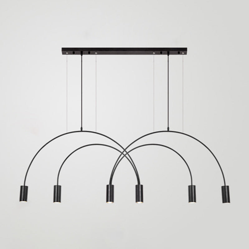 Metal Cylindrical Shade Island Pendant Modern Style Multi Light Island Lighting