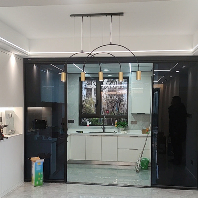 Metal Cylindrical Shade Island Pendant Modern Style Multi Light Island Lighting