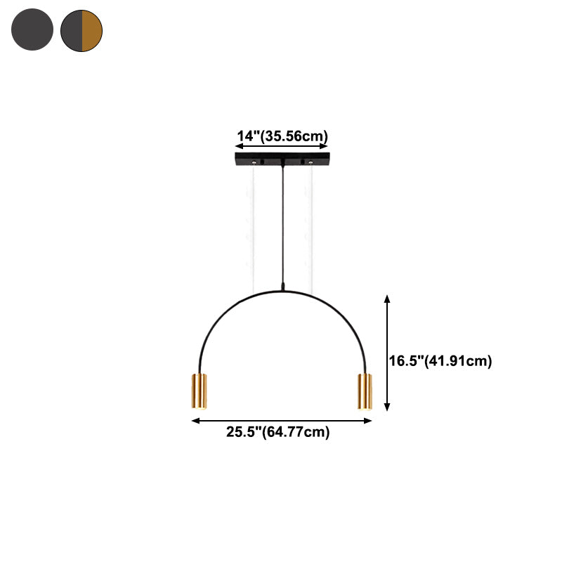 Metal Cylindrical Shade Island Pendant Modern Style Multi Light Island Lighting