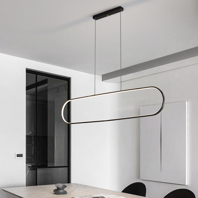 Linear Shape Island Pendants Contemporary Style Metal Pendant Lighting Fixtures