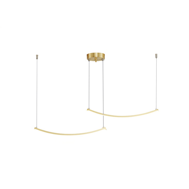 Linear Shape Island Pendants Contemporary Style Metal Pendant Lighting Fixtures