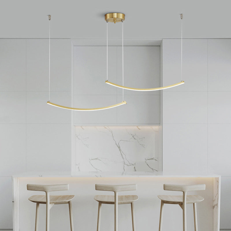 Linear Shape Island Pendants Contemporary Style Metal Pendant Lighting Fixtures