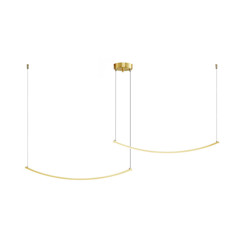 Linear Shape Island Pendants Contemporary Style Metal Pendant Lighting Fixtures