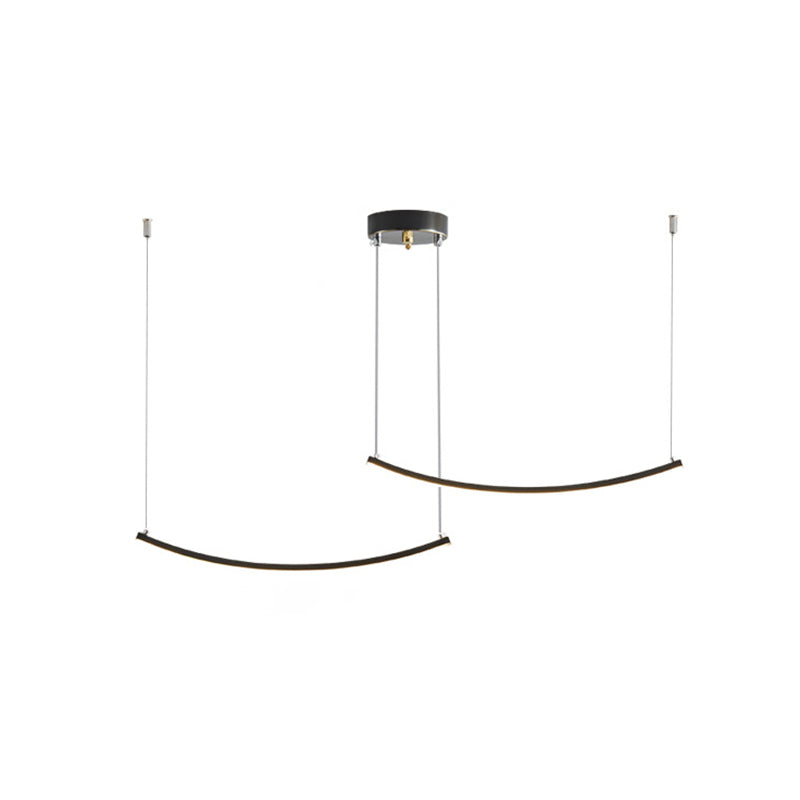 Linear Shape Island Pendants Contemporary Style Metal Pendant Lighting Fixtures