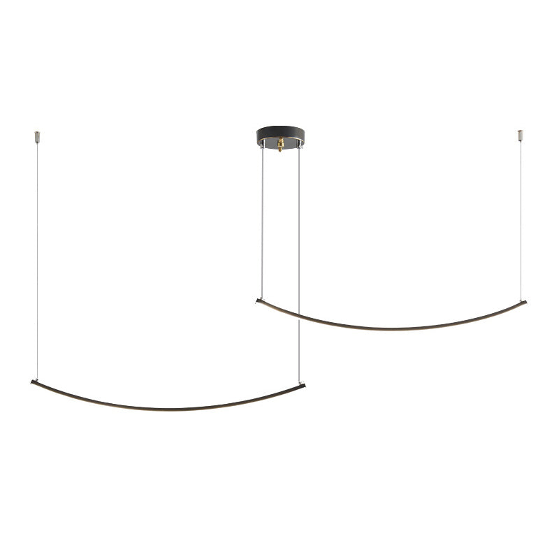 Linear Shape Island Pendants Contemporary Style Metal Pendant Lighting Fixtures