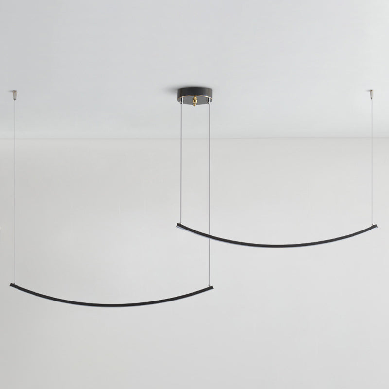 Linear Shape Island Pendants Contemporary Style Metal Pendant Lighting Fixtures