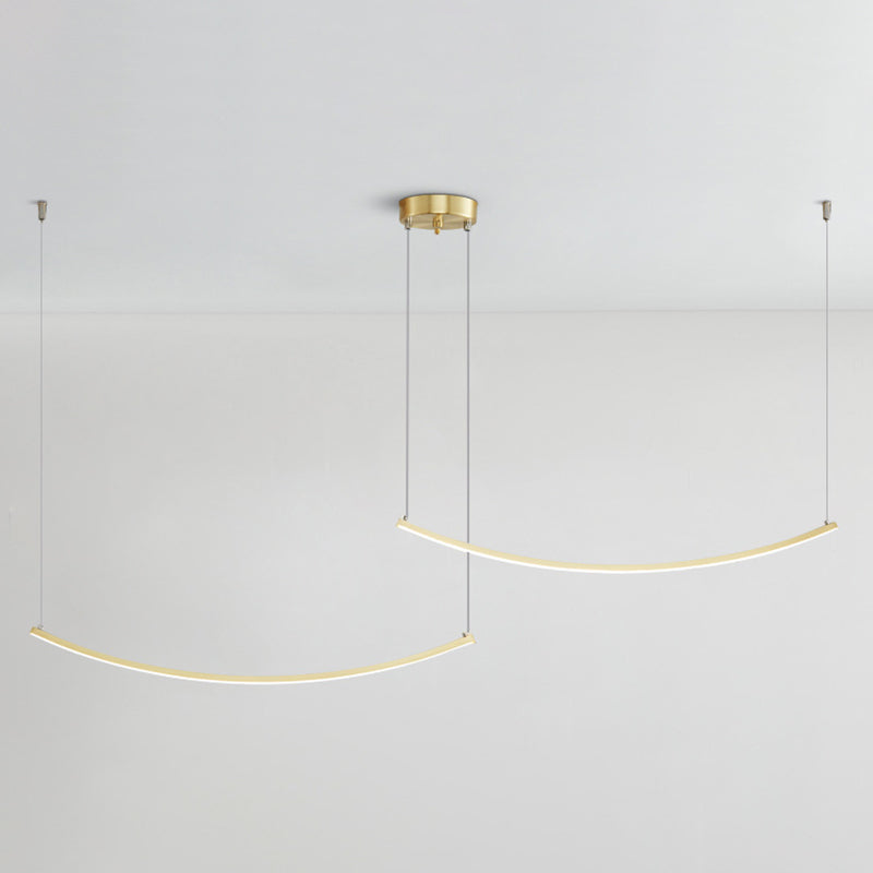 Linear Shape Island Pendants Contemporary Style Metal Pendant Lighting Fixtures