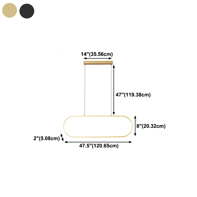 Linear Shape Island Pendants Contemporary Style Metal Pendant Lighting Fixtures