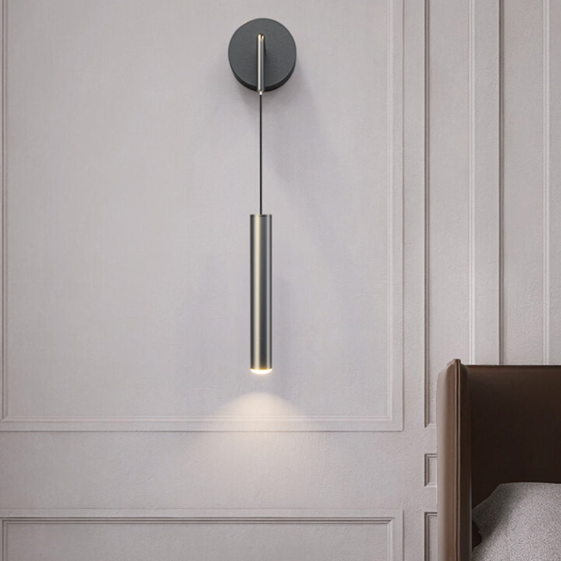 Cylinder Shape Metal Wall Lighting Idea Modern Style 1 Light Wall Mounted Lamp