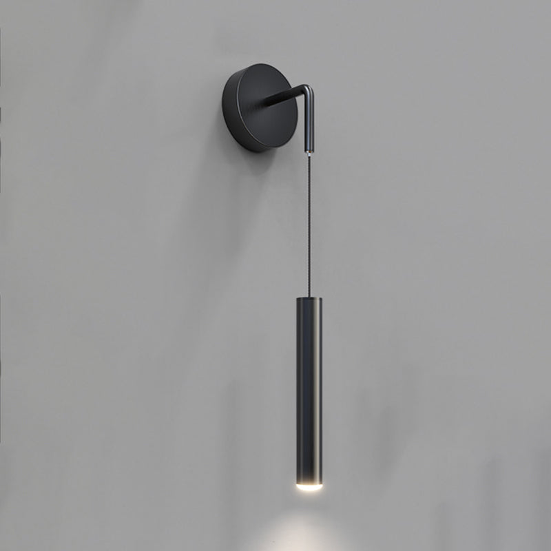 Cylinder Shape Metal Wall Lighting Idea Modern Style 1 Light Wall Mounted Lamp