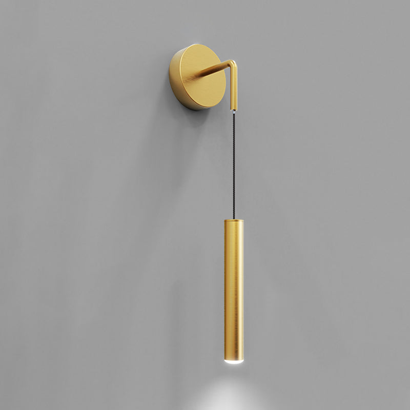 Cylinder Shape Metal Wall Lighting Idea Modern Style 1 Light Wall Mounted Lamp