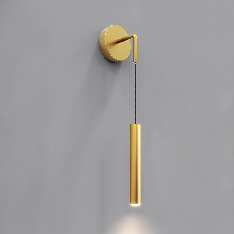 Cylinder Shape Metal Wall Lighting Idea Modern Style 1 Light Wall Mounted Lamp
