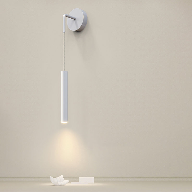 Cylinder Shape Metal Wall Lighting Idea Modern Style 1 Light Wall Mounted Lamp