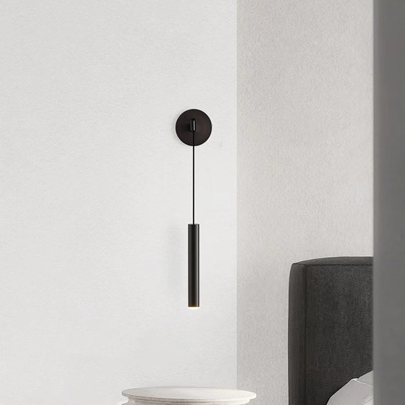 Cylinder Shape Metal Wall Lighting Idea Modern Style 1 Light Wall Mounted Lamp