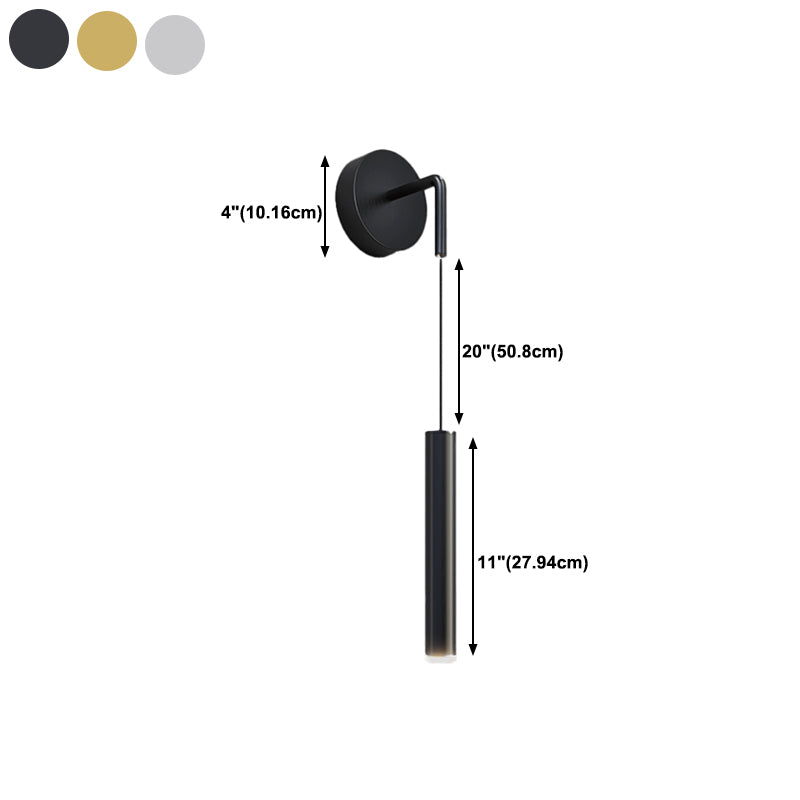 Cylinder Shape Metal Wall Lighting Idea Modern Style 1 Light Wall Mounted Lamp