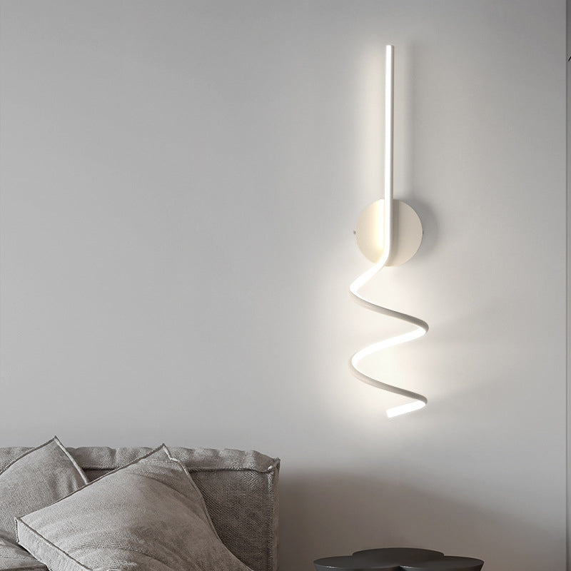 Linear Shape Metal Wall Lighting Idea Modern Style 1 Light Wall Light Fixture