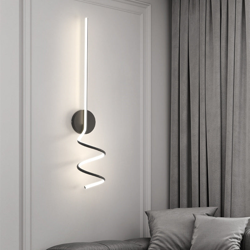 Linear Shape Metal Wall Lighting Idea Modern Style 1 Light Wall Light Fixture