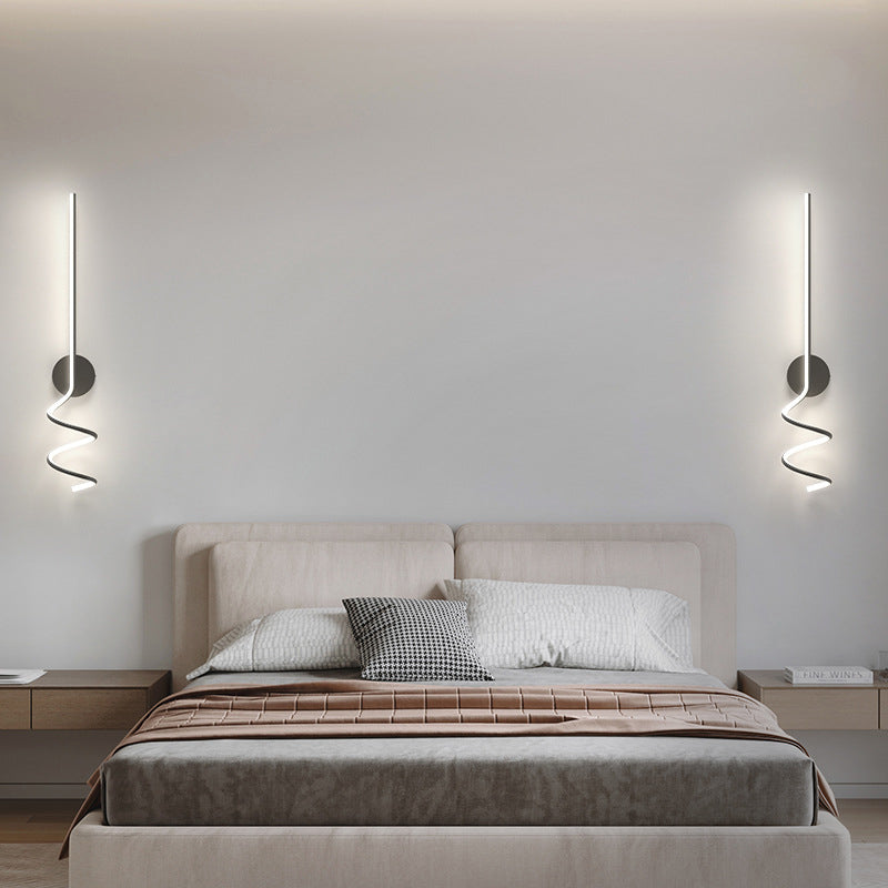 Linear Shape Metal Wall Lighting Idea Modern Style 1 Light Wall Light Fixture