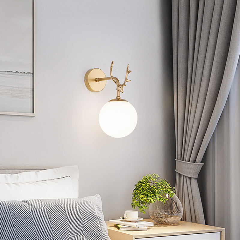 Contemporary Style Ball Wall Mounted Lamps Glass 1 Light Wall Light Sconce