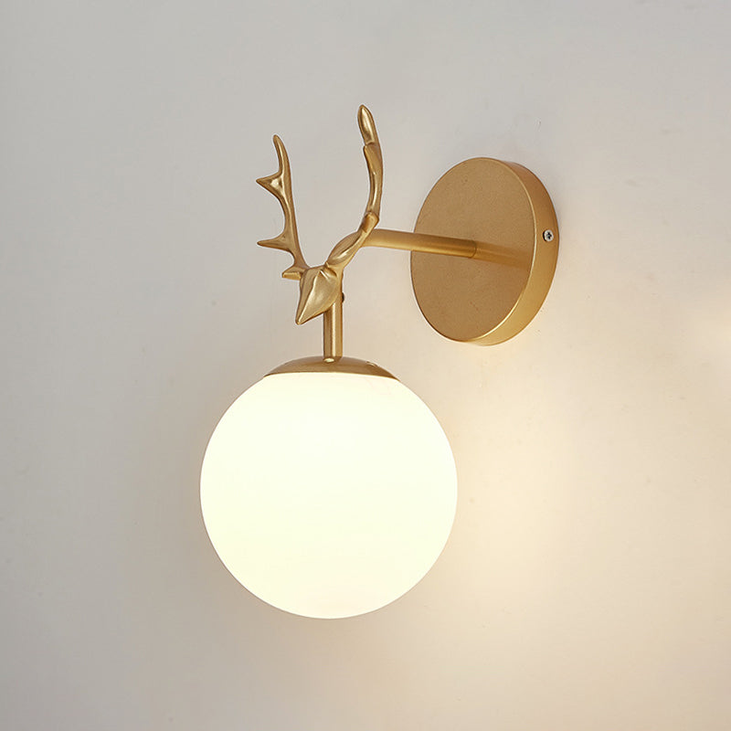 Contemporary Style Ball Wall Mounted Lamps Glass 1 Light Wall Light Sconce