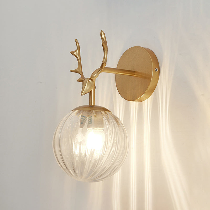 Contemporary Style Ball Wall Mounted Lamps Glass 1 Light Wall Light Sconce