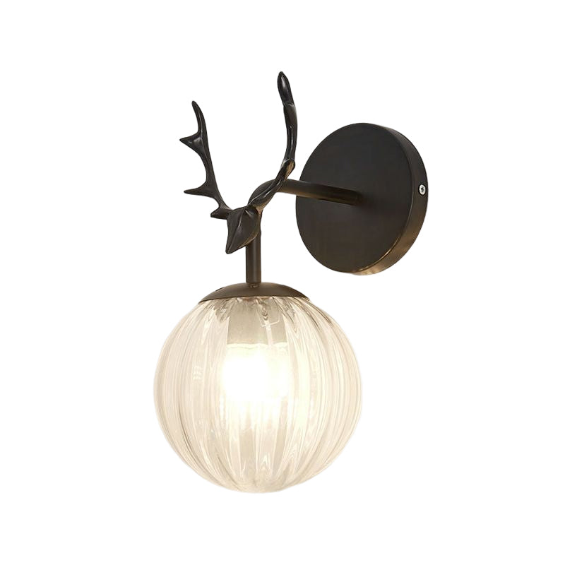 Contemporary Style Ball Wall Mounted Lamps Glass 1 Light Wall Light Sconce