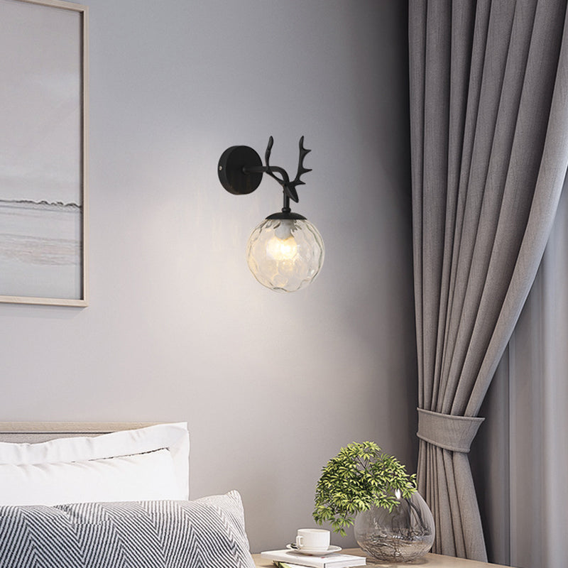 Contemporary Style Ball Wall Mounted Lamps Glass 1 Light Wall Light Sconce